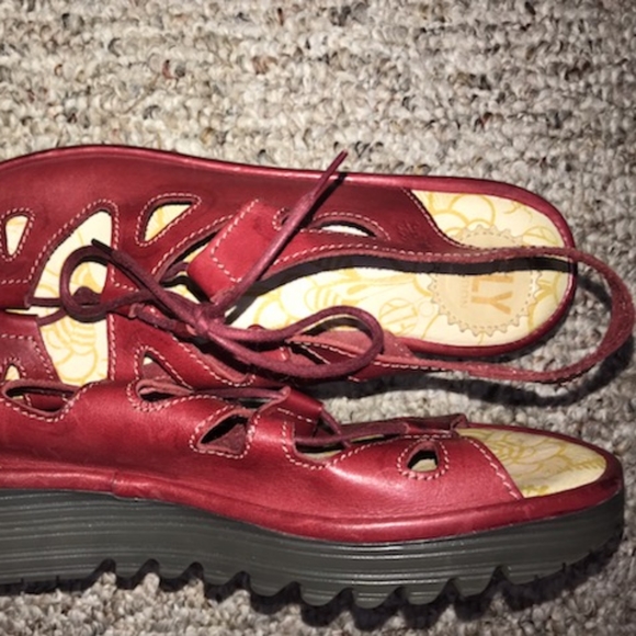 Fly London lace-up peeptoe sandals - Picture 8 of 8